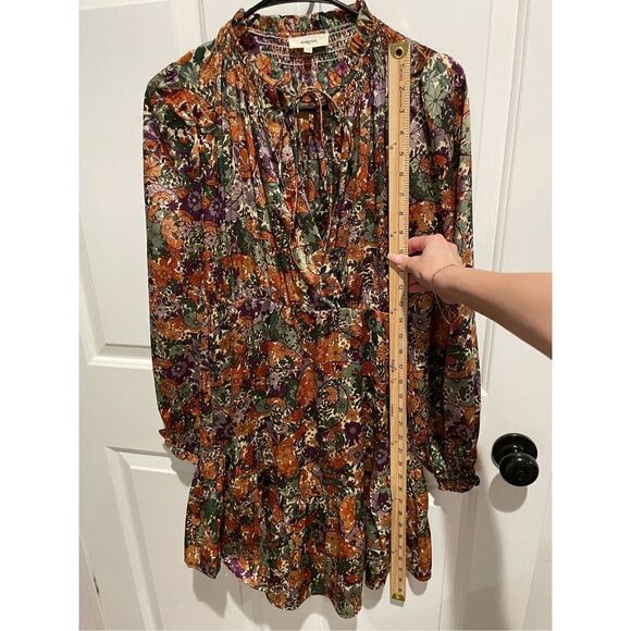 NWOT Suncoo Paris Chama Floral 70’s Inspired Bohemian Lined Swing Dress Size XS - Picture 13 of 16